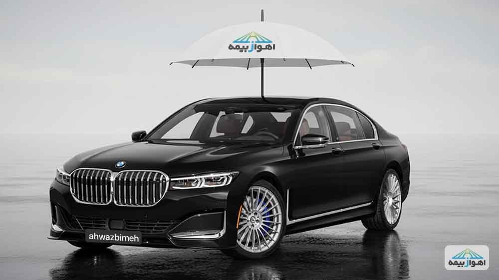 تصویر یک خودرو بی ام و (BMW) مشکی رنگ برای صفحه خرید بیمه شخص ثالث