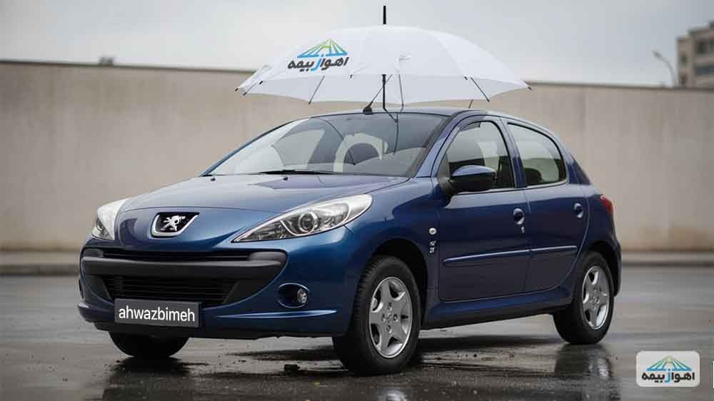 تصویر یک خودرو پژو 207 کاربنی رنگ برای صفحه خرید بیمه شخص ثالث