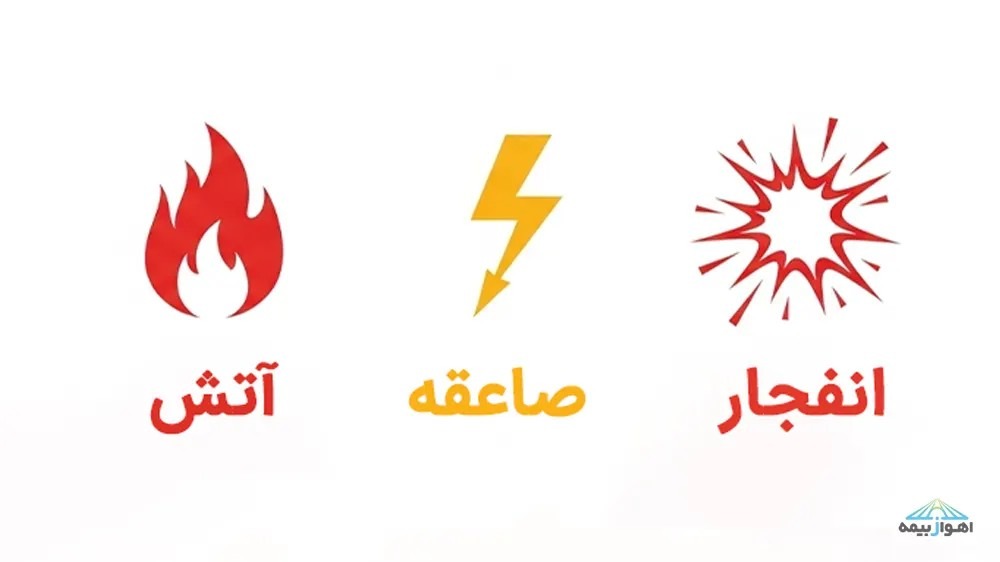 پوششهای اصلی در بیمه آتش سوزی غیرصنعتی شامل آتش، صاعقه و انفجار