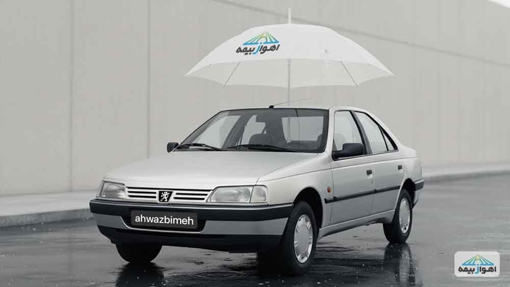 تصویر یک خودرو پژو 405 نقرهای برای صفحه خرید بیمه شخص ثالث